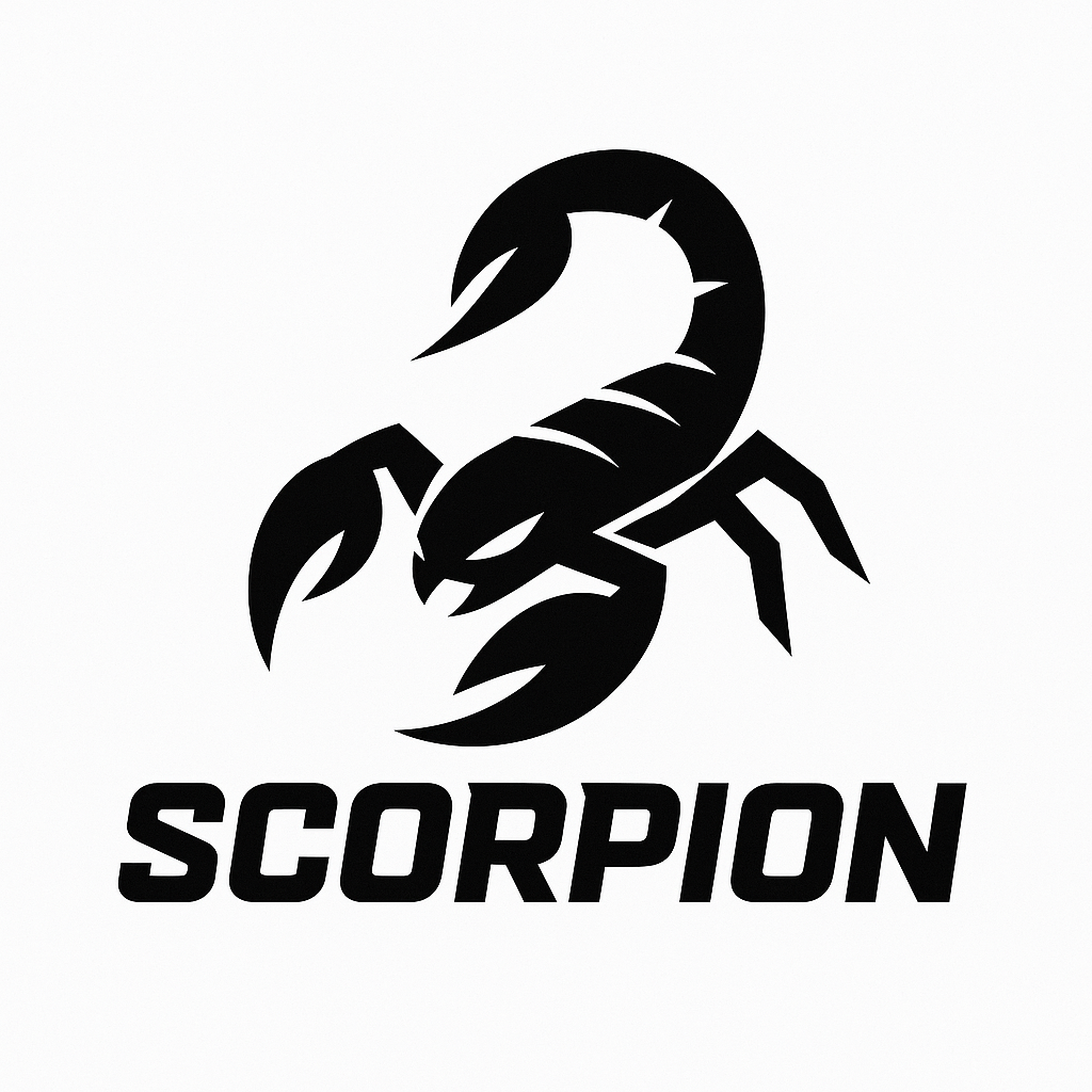 Inicio scorpion logo redblack transparent