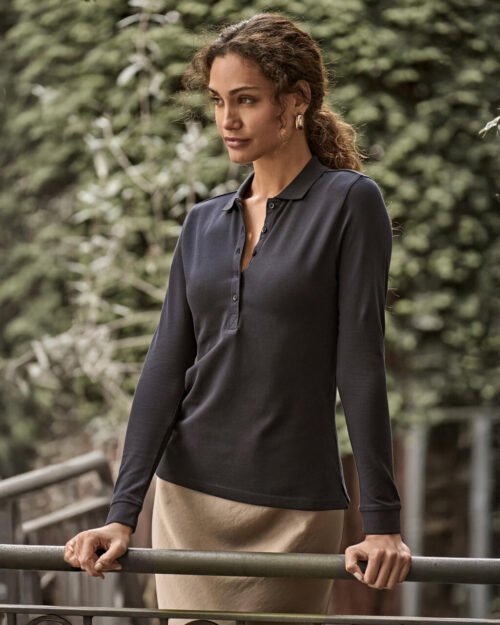 polo orgánico manga larga luxury mujer